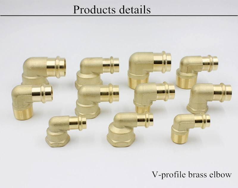 Brass Press Elbow Quick Joint Copper Pipe Fittings Knee