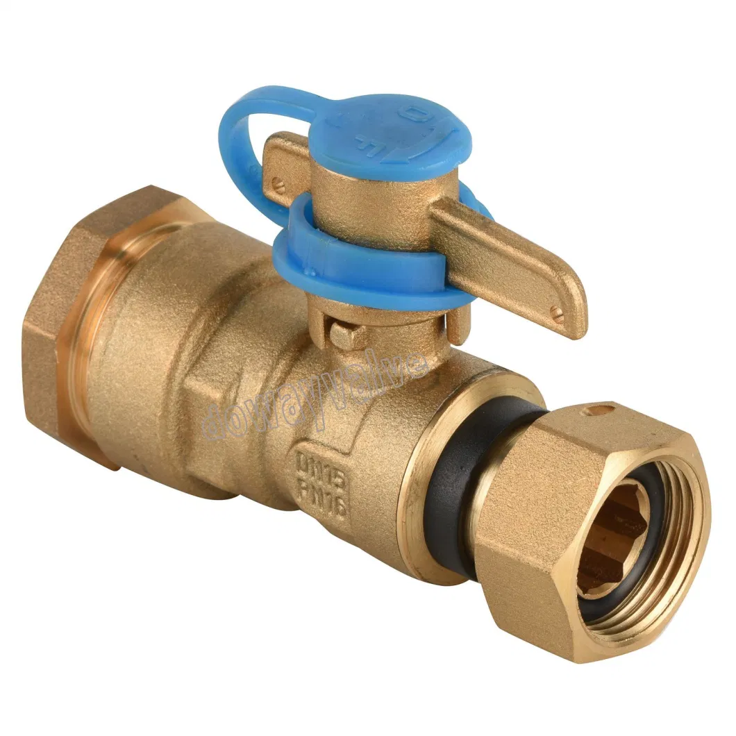 Angle Type Water Meter Ball Valve with Female/Free Nut