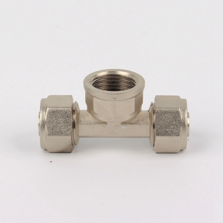 Pex-Al-Pex Fitting/Brass Tee with Female Thread Screw Fitting for Pex-Al-Pex Pipe