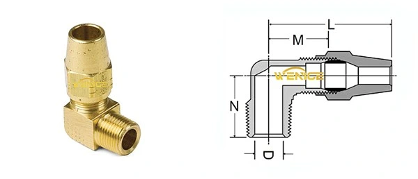 Brass Compression Male Elbow Brass Tube Male Elbow Brass 90 Degree Elbow