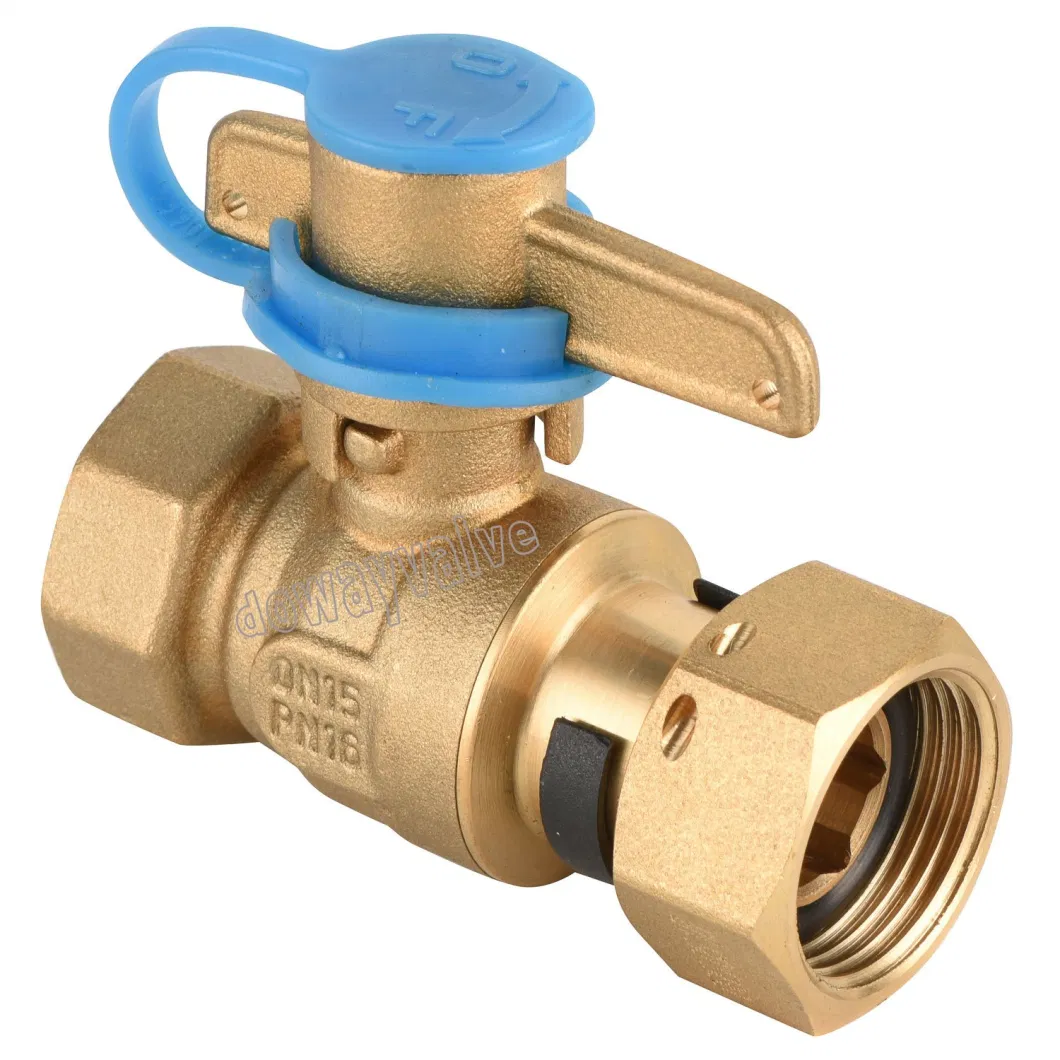 Angle Type Water Meter Ball Valve with Female/Free Nut