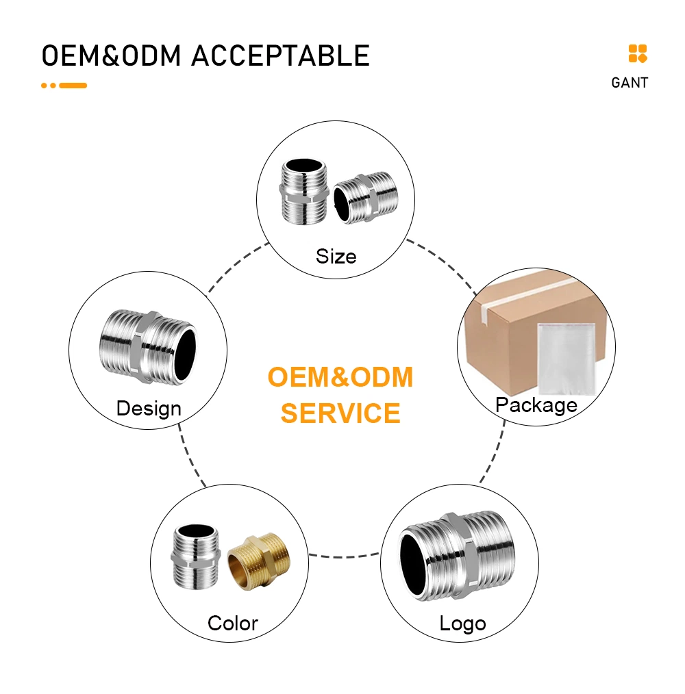 1/2&quot; NPT Straight Hex Male Pex Reduced Equal Hose Nipple Brass Fitting