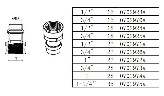 Bronze &quot;V&quot; Profile Style Female Elbow Press Fitting