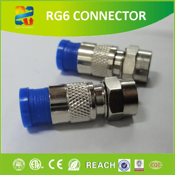 Frg6 F Type Compression Connector of Nickle-Plated Brass Material Factory Price