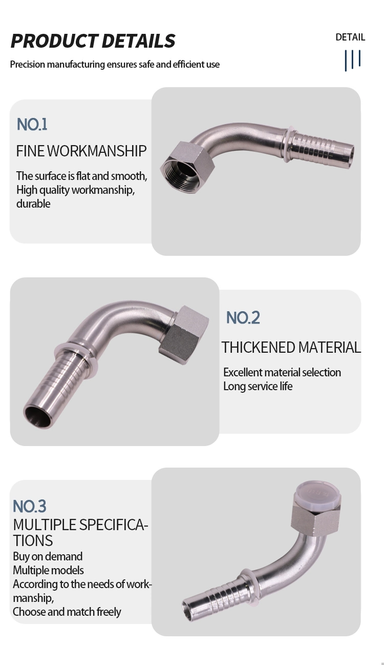 90 Orfs Female High Pressure Hose Crimping Fittings of Carbon Steel 24292