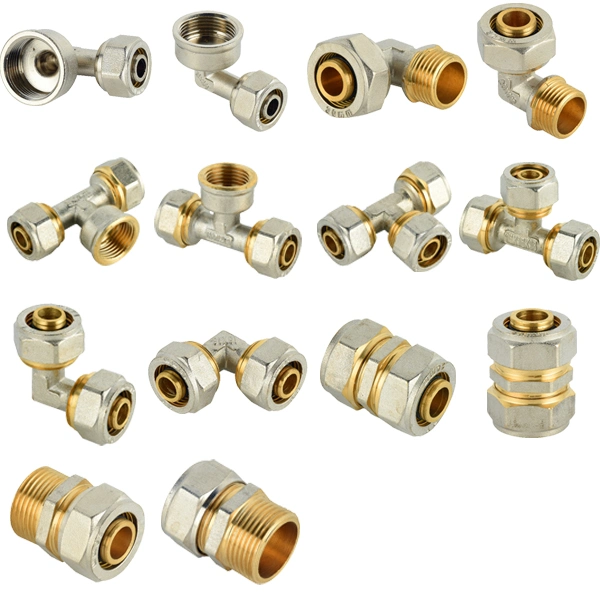 Water Pipe Press Crimp Plumbing B Brass Press Fittings Copper Press Fittings for Pex-Al-Pex Pipe