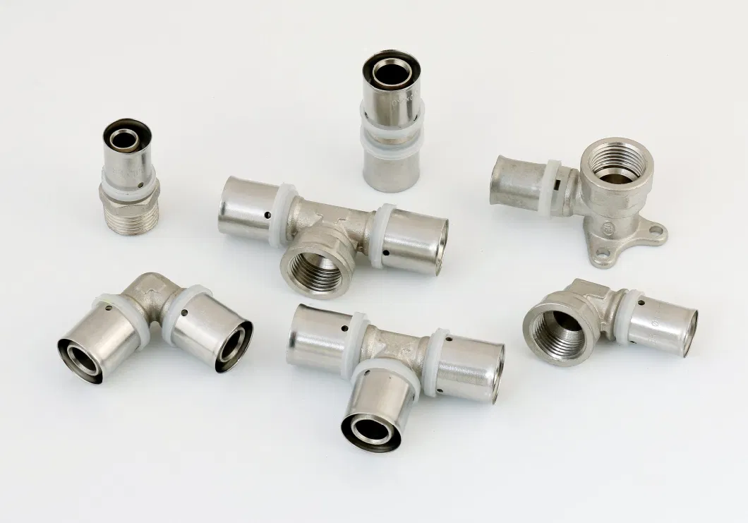 Pex Multilayer Pipe Press Fitting Nickelplating Straight Female Connector