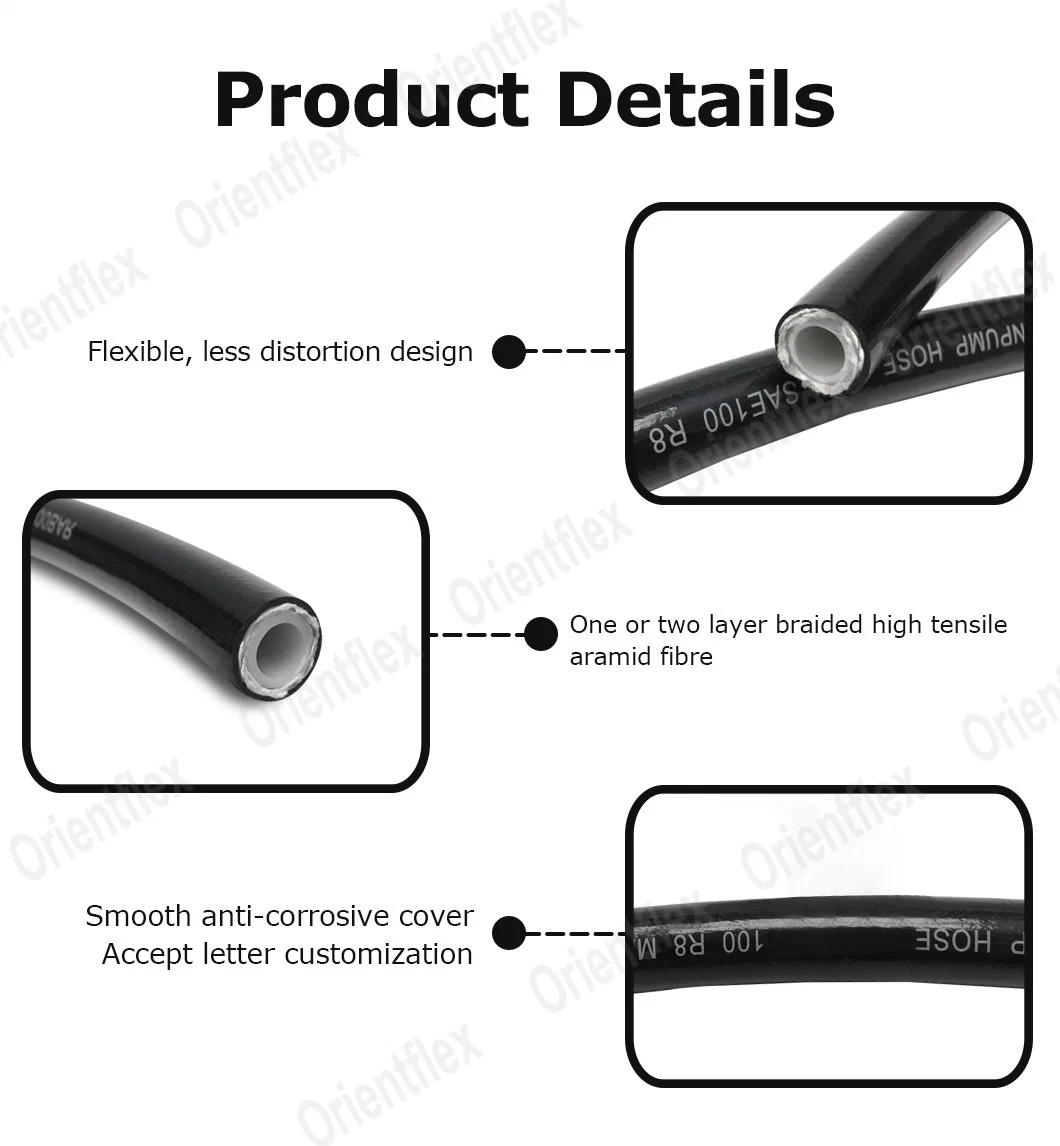 High Pressure SAE 100r8 Hydraulic Lines Hose and Fittings