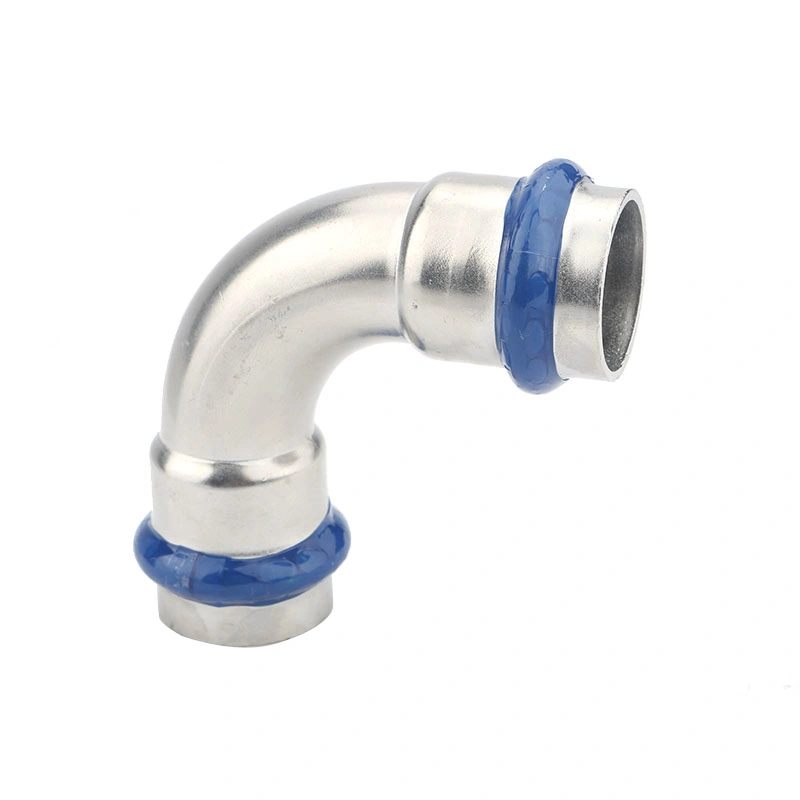 High Quality Stainless Steel Pipe Fitting V-Profile Elbow 90 Degree Press Fitting