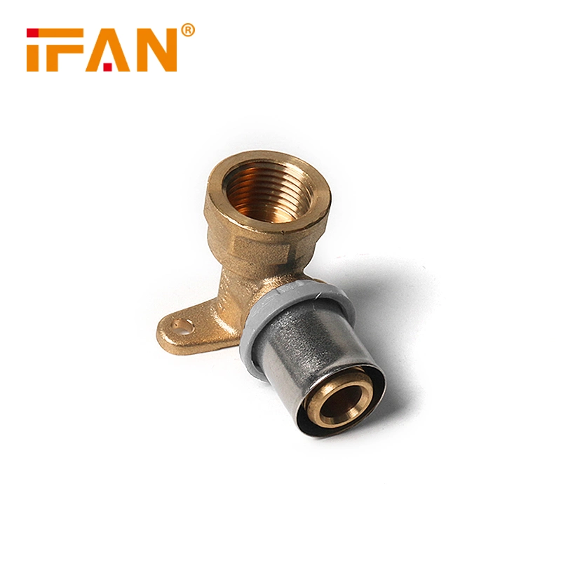 Ifan Factory Good Look Pex Brass Press Fitting Seated Elbow Grey Color 16-20mm Brass Pipe Fitting Pex Brass Elbow Connector