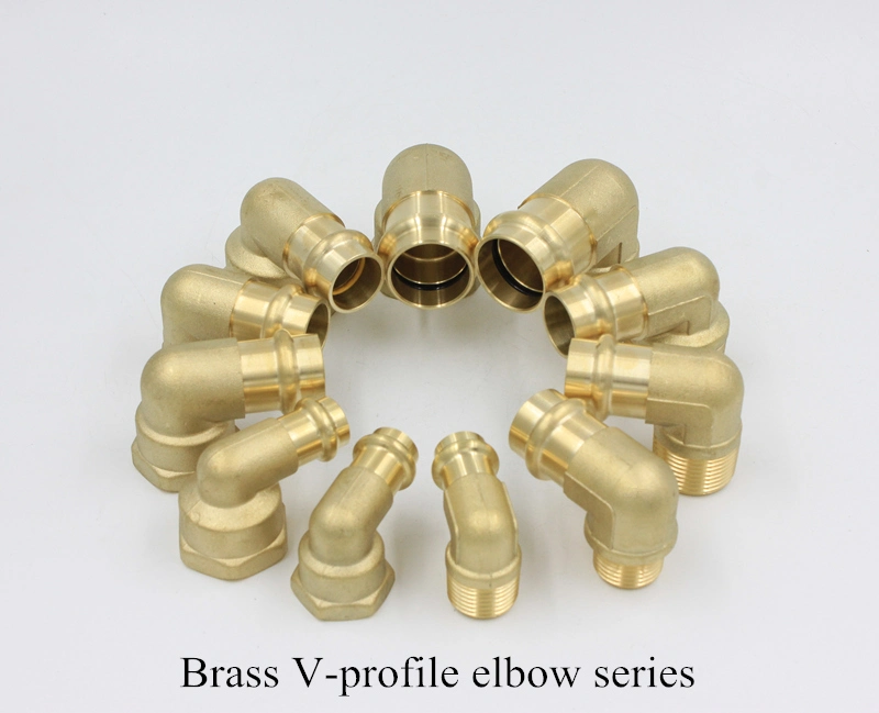 Brass Press Gas Elbow Socket Plumbing Copper Plumbing Pipe Fitting