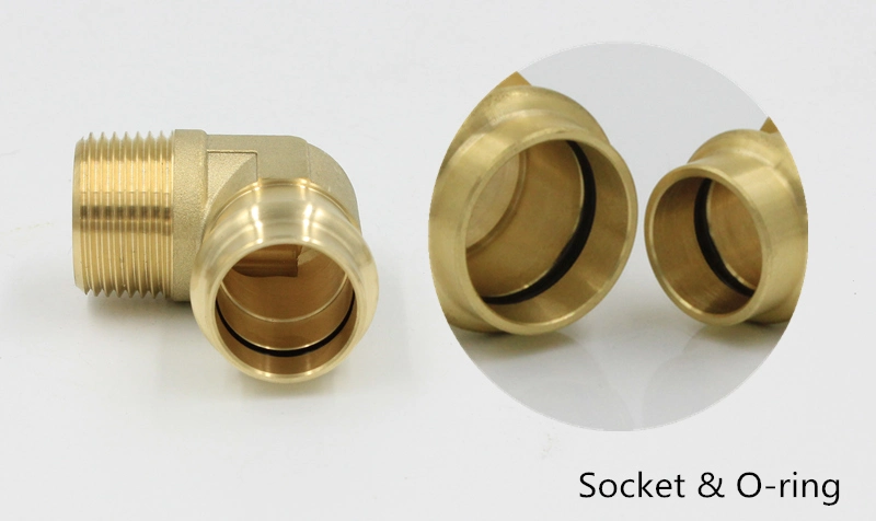 Brass Press Gas Elbow Socket Plumbing Copper Plumbing Pipe Fitting