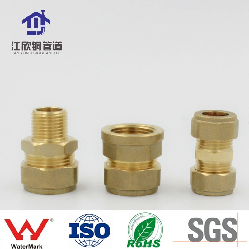 Brass Compression Thread Female Male Adapter Nipple Socket Pipeline Fitting