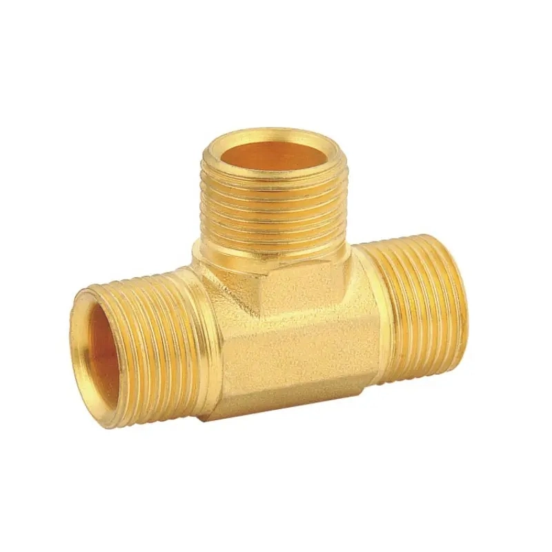 Brass Compression Male Tee Fitting Connector for Copper Pipe