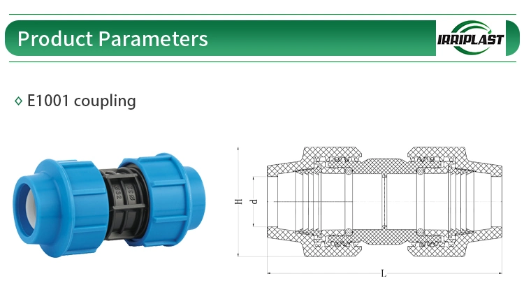 20-110mm China Factories Professional Manufacturer Excellent Supplier HDPE Pipe Coupling Drip Irrigation Fitting