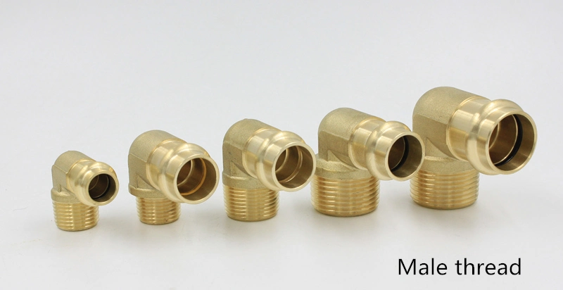 Brass Press Gas Elbow Socket Plumbing Copper Plumbing Pipe Fitting