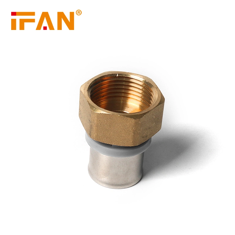 Ifan Factory Good Look Pex Brass Press Fitting Seated Elbow Grey Color 16-20mm Brass Pipe Fitting Pex Brass Elbow Connector