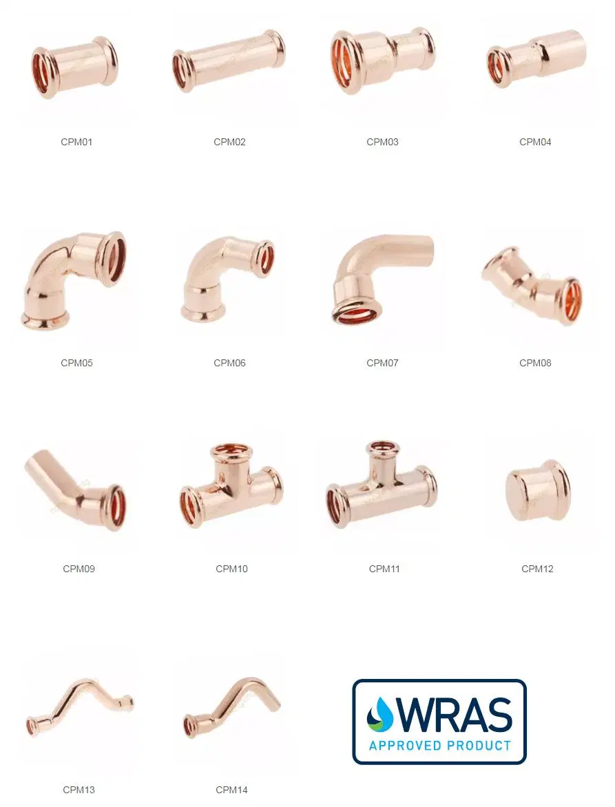 Press Fit M Profile Copper Fittings Straight Coupling Press Fittings