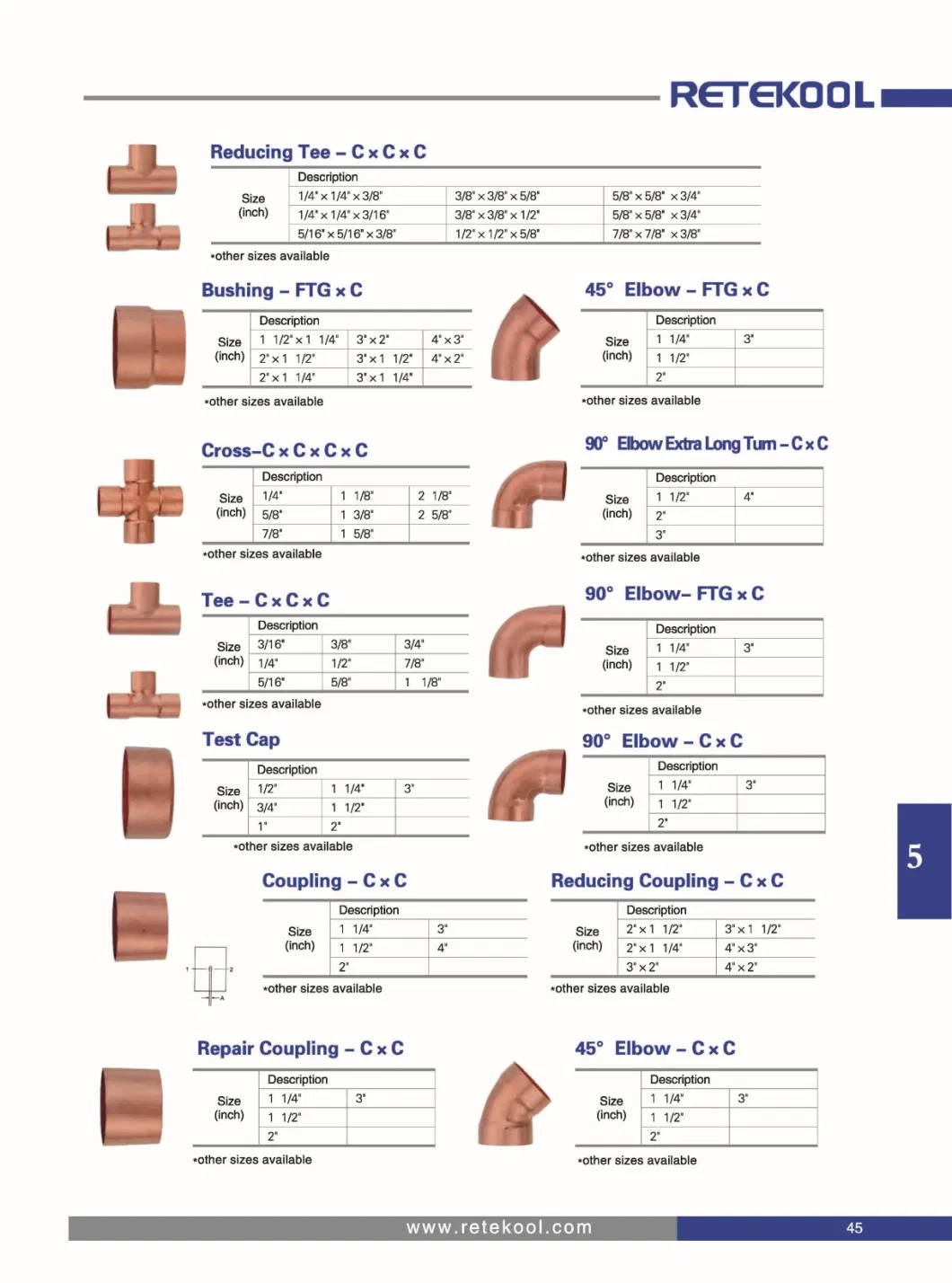 Refrigeration Copper Elbow Press Connector Plumbing Copper Fitting