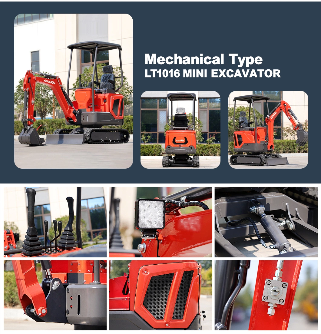 Agricultural Machine 1600kg Small Farm Construction Diesel Hydraulic Crawler Super 1.6 Ton Mini Excavator Factory Customization