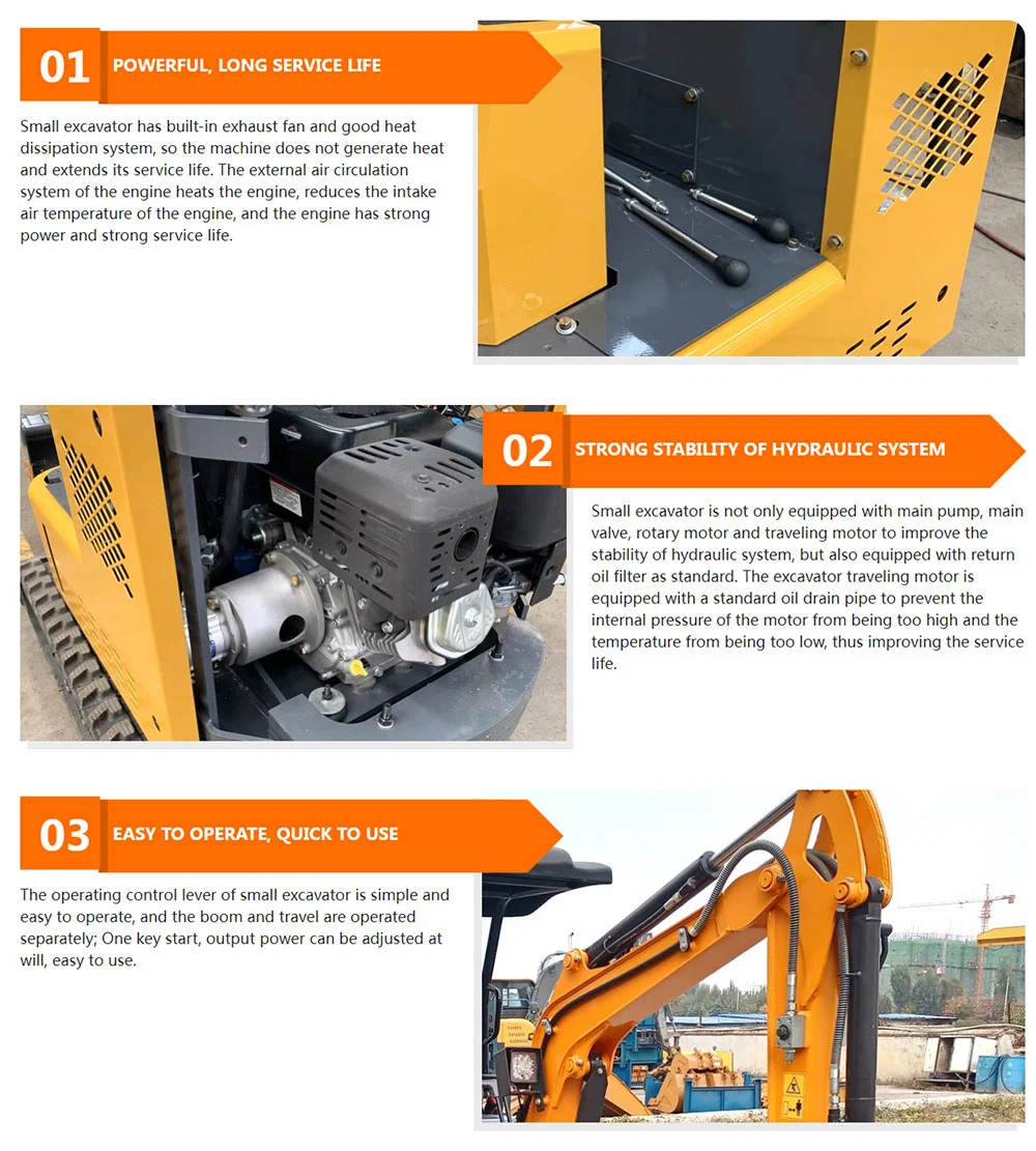 Cheap Price Mining Transmission Mini Towable Backhoe Micro Digger Hydraulic Crawler Excavator