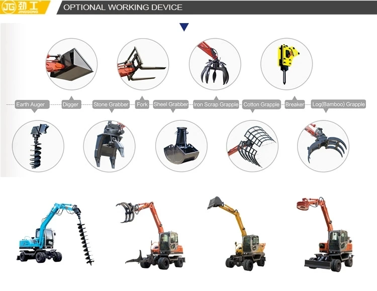 Heavy Equipment Digging Machine 13 Tons Digger Huge Wheel Excavator for Sale