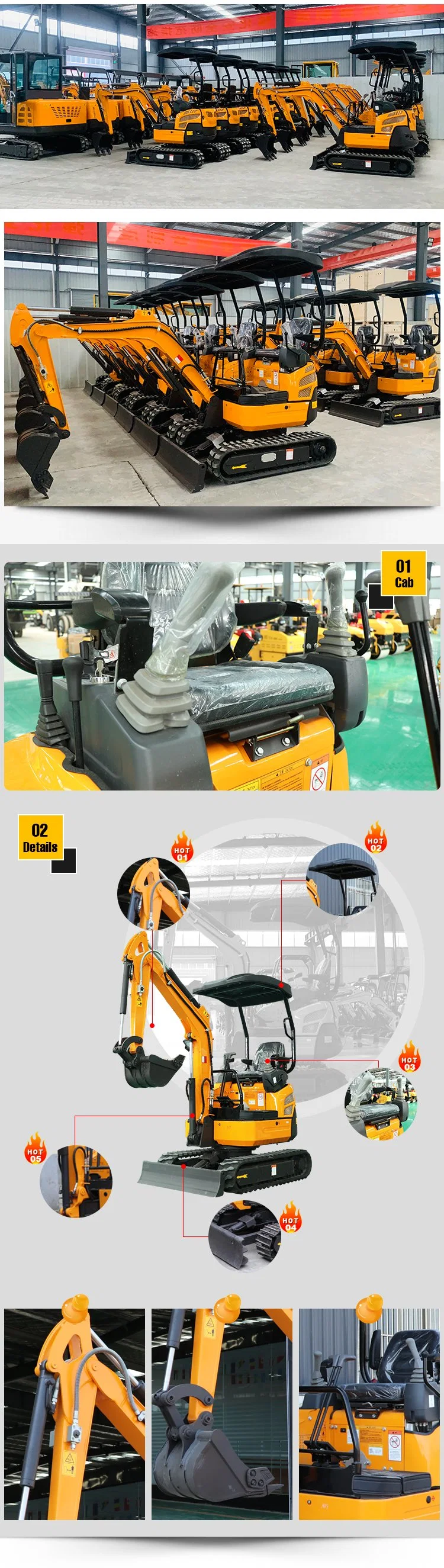 LFT-10 1.0 Ton Multifunction Hydraulic Diesel Mini Crawler Excavators