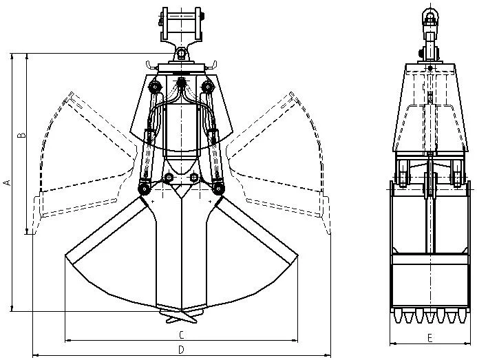 Qshi Excavator Hydraulic Clamshell Grab Bucket for Various Kinds of Excavator/Crane