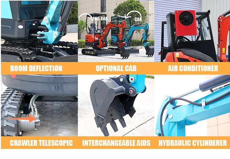 2 Ton 3 Ton Mini Crawler Hydraulic Excavator Diesel Excavator for Sale Construction Machinery Farm Excavator Fro Sale Excavator Engineering Machinery 30%off