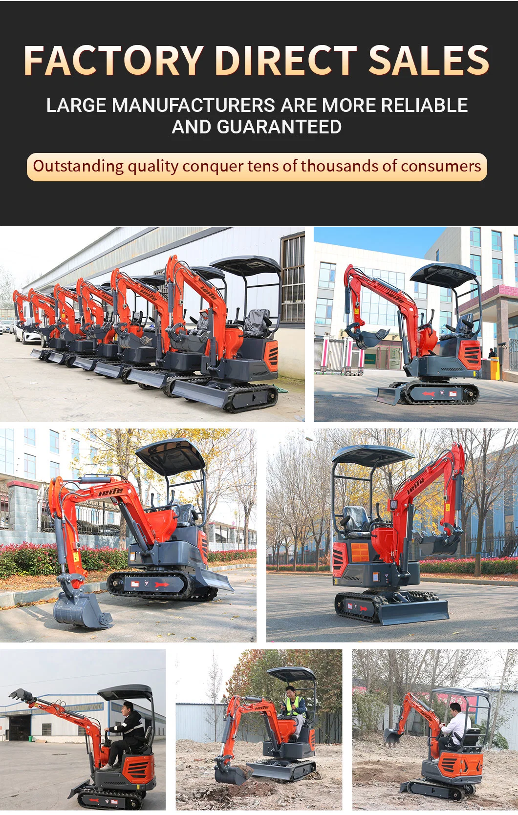 Hot Sale China Mini Small Hydraulic 1ton Diesel Engine Driven Crawler Excavators Lt1012 Plus with CE EPA Certification