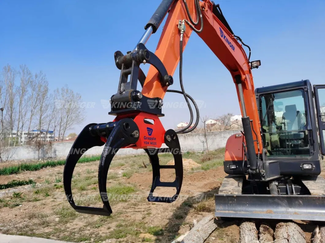 Kinger Excavator Log Grab Hydraulic Timber Pulpwood Rotary Grapple with Good Price and High Quality for Sale