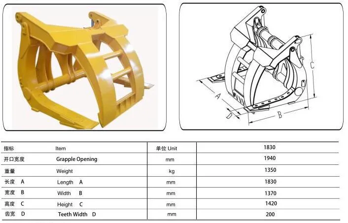 Front Loader Wheel Loader with Wood Grapple Log Grabber