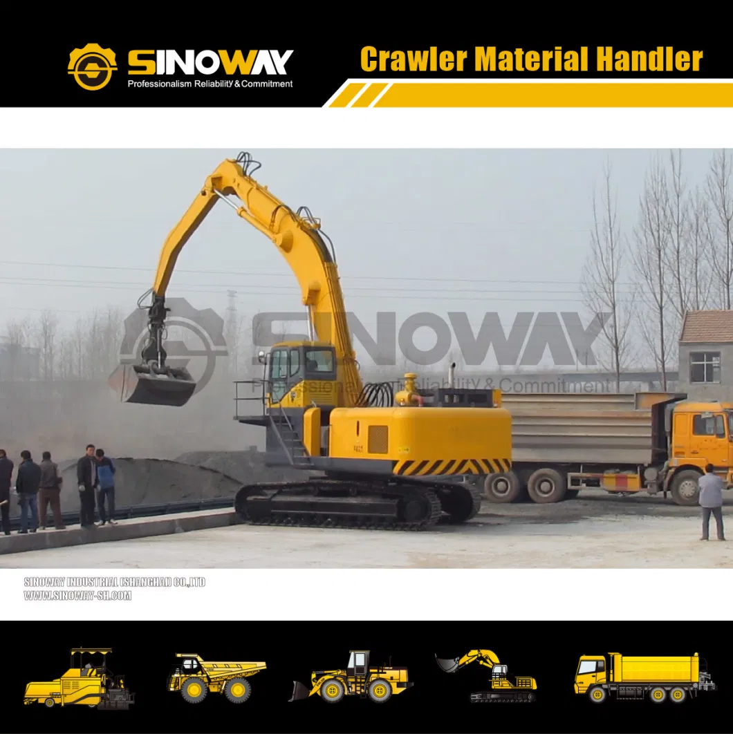 50ton Crawler Material Handler Excavator with Magnet and Hydraulic Grab