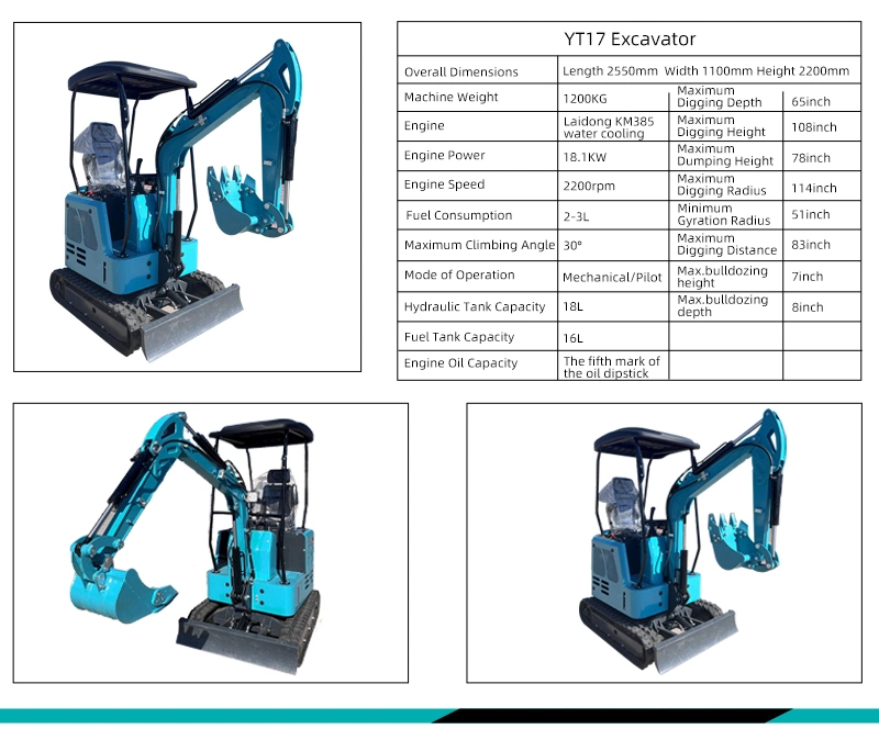 Compact Shovel Digger Home Use Hydraulic Crawler Mini Excavator