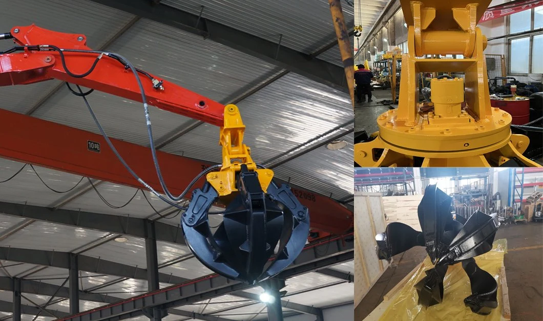 Rotating Metal Stone Grapple Excavator Orange Peels Scrap Grab for Sale