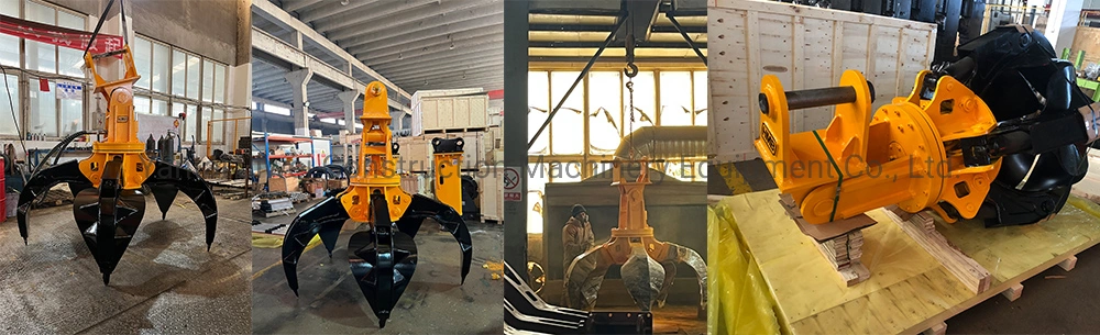 Condition Rotating Orange Peel Grapple Hand-Wearing Hydraulic Scrap Grab Steel for 20t Excavator