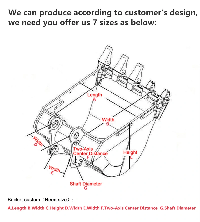 Excavator Buckets Price Concrete Buckets for Hitachi Zx200 Excavator