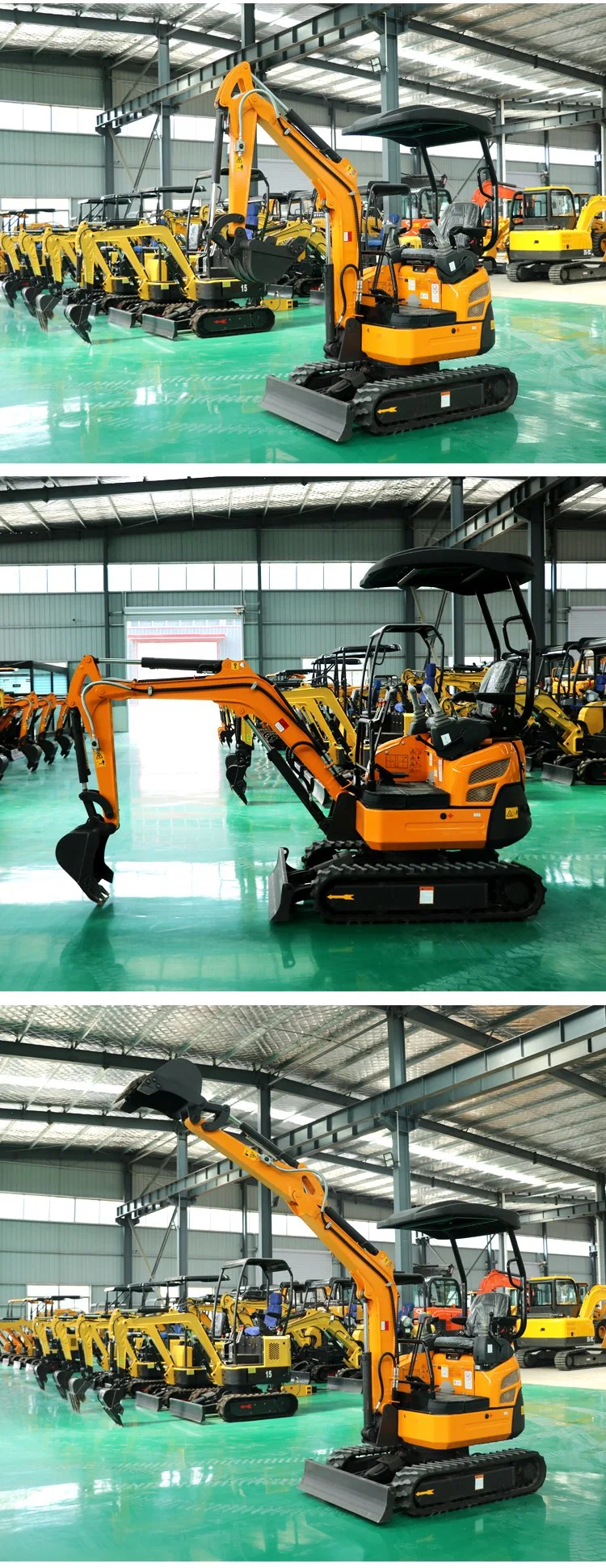 Mini Excavator 1 Ton Digger Machine Diesel Excavator Machine with Bulldozer