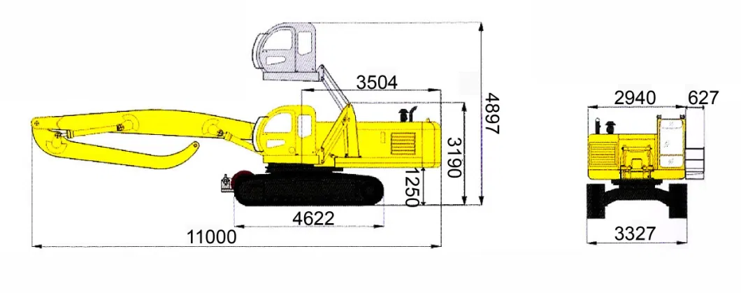 Hybrid Hydraulic Crawler Material Handler 42 Ton Cargo Handler