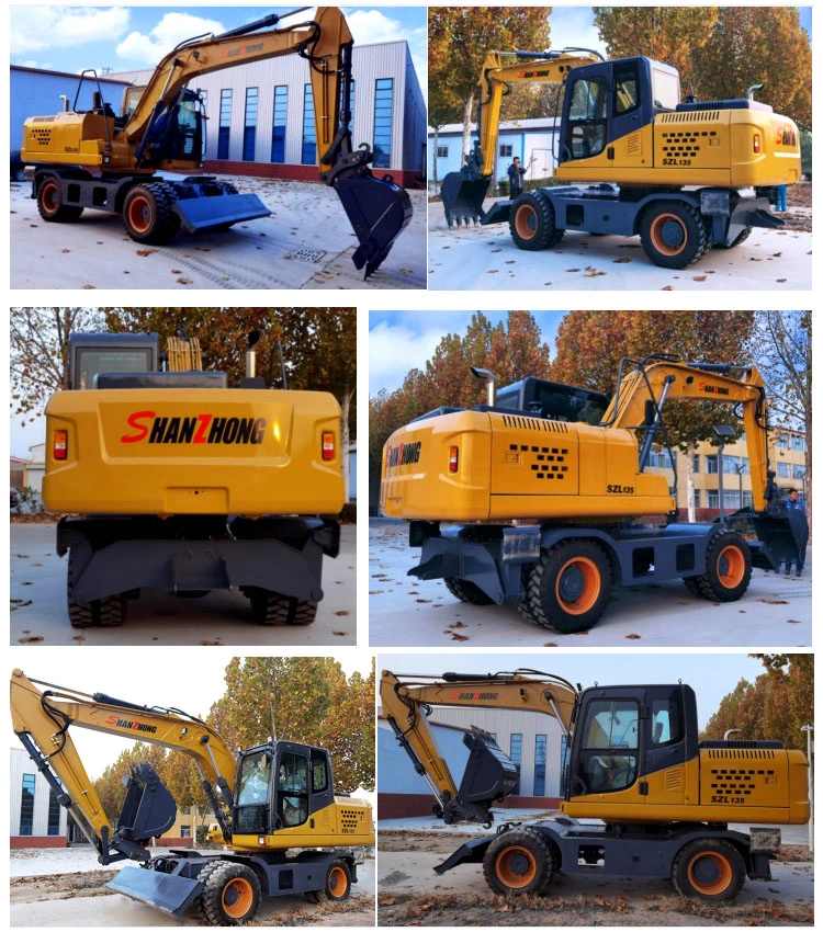 Factory Supply Directly Wheel Type Excavator Wheeled Shovel Digger Small Work Hydraulic Excavator