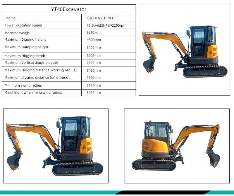 Compact Shovel Digger Home Use Hydraulic Crawler Mini Excavator