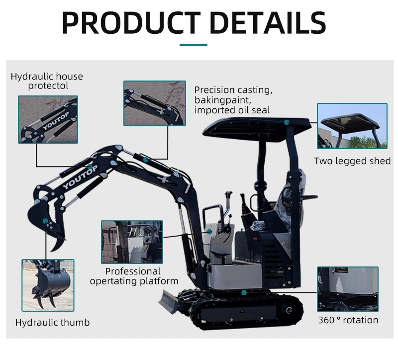 Compact Shovel Digger Home Use Hydraulic Crawler Mini Excavator