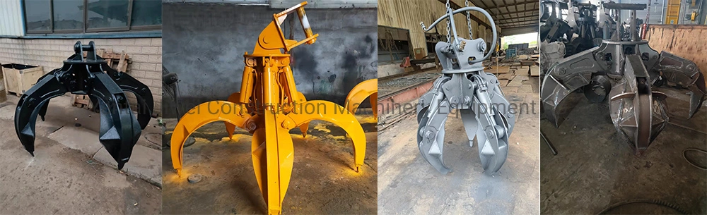 Condition Rotating Orange Peel Grapple Hand-Wearing Hydraulic Scrap Grab Steel for 20t Excavator