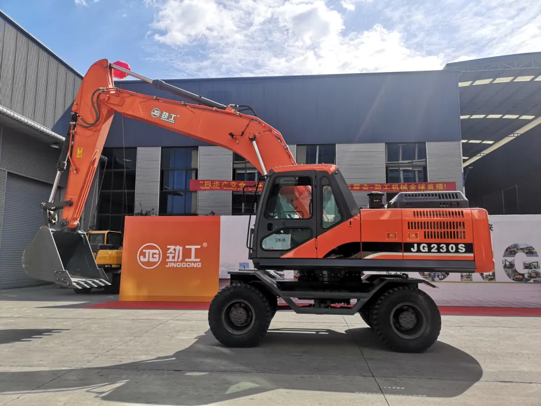 Heavy Equipment Digger Digging up Mobile and Wheels Machine Excavator with Powerful Force