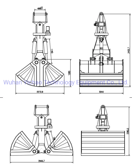 25 Meter 25000mm Working Radius Material Handler Used on Barge/Pontoon/Jetty for Sone Chips/Sand/Clinker/Scrap