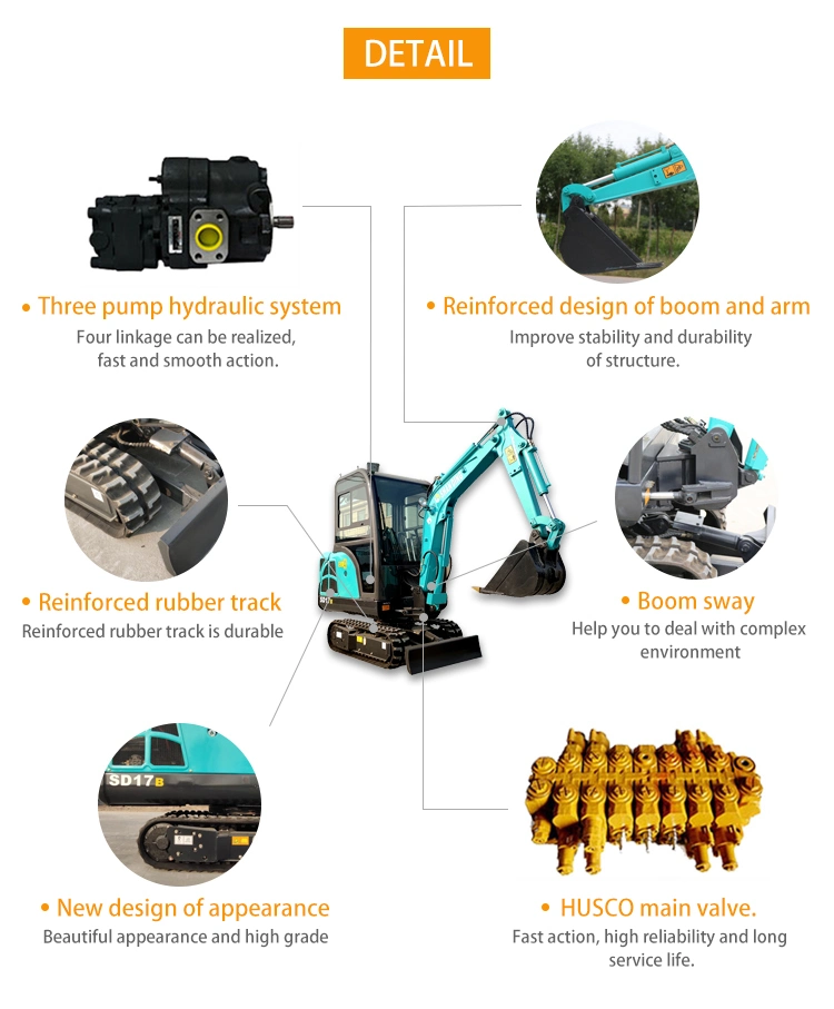 Excavator Used for Garden Household Shovel Mix Concrete with CE /Isocertificate Excavator Compact Excavator, Wheel Loader, Mini/Hydraulic Crawler Excavator