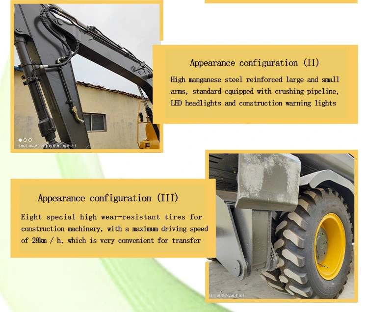 Factory Supply Directly Wheel Type Excavator Wheeled Shovel Digger Small Work Hydraulic Excavator