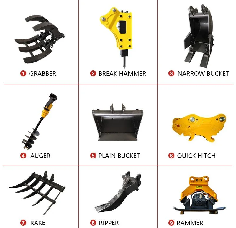 Excavator Used for Garden Household Shovel Mix Concrete with CE /Isocertificate Excavator Compact Excavator, Wheel Loader, Mini/Hydraulic Crawler Excavator