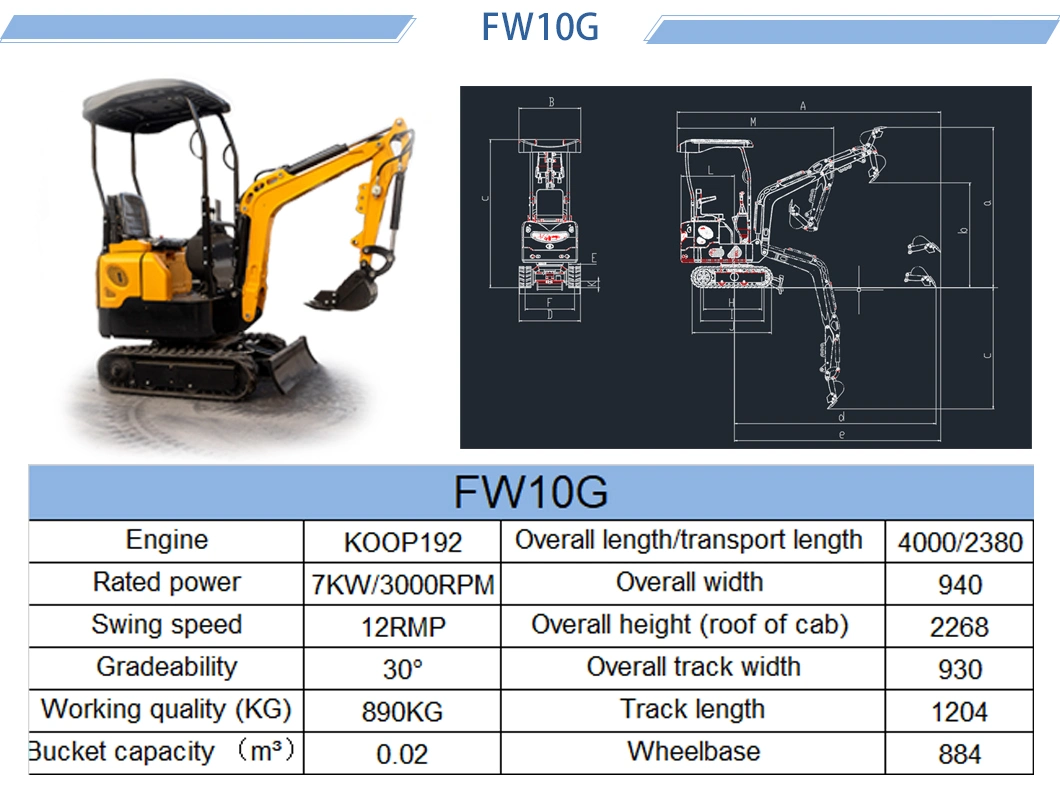 China Cheap Price 1.3 Ton Mini Bagger Hydraulic Small Digger Crawler Mini Excavator