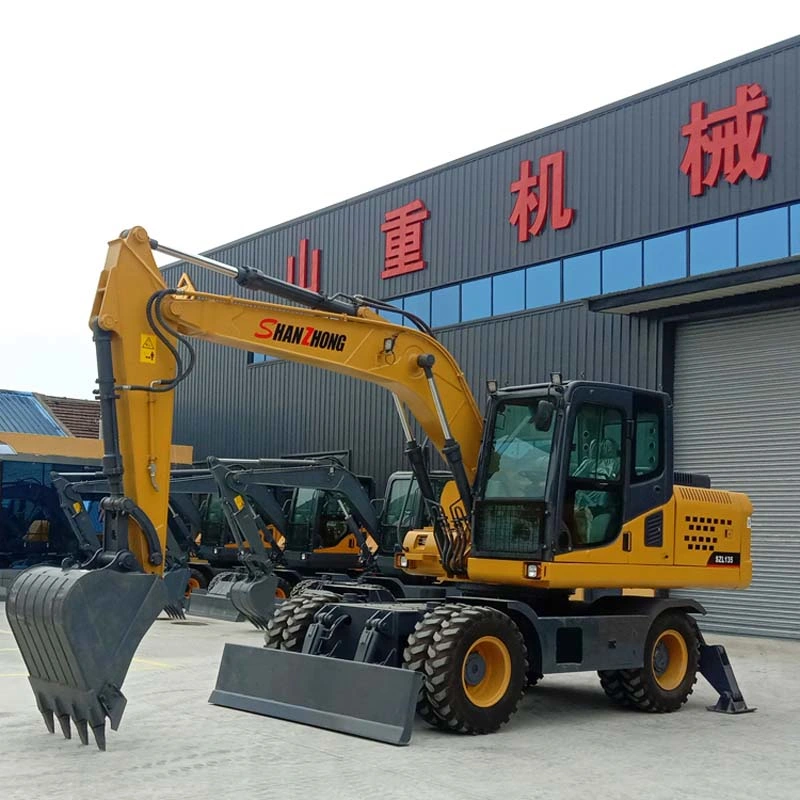 Factory Supply Directly Wheel Type Excavator Wheeled Shovel Digger Small Work Hydraulic Excavator